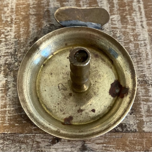 Tiny Brass Colored Candle Holder 1.25” Tall - Picture 5 of 8